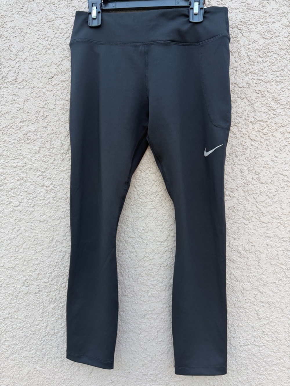 Nike Black Capri Leggings with Silver Swoosh